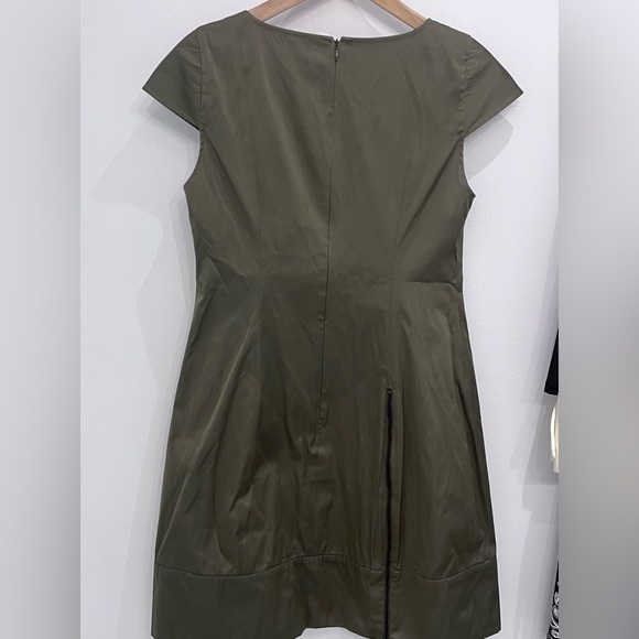 SARAH pacini green brown and grey dress with zipper size 0 - Picture 5 of 12